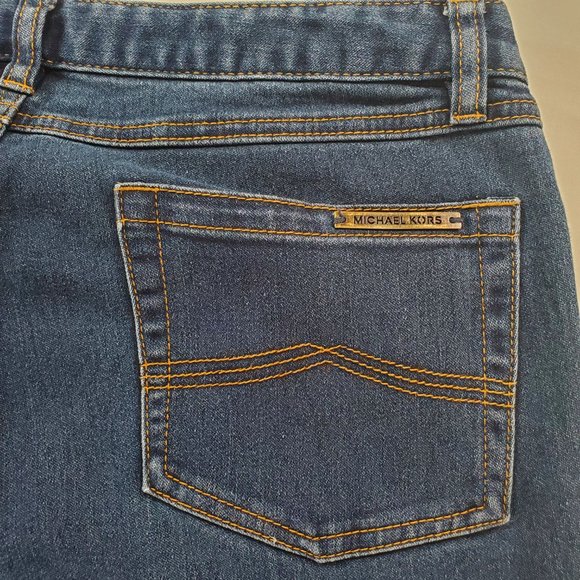 Michael Kors Jeans Women Size 10 Blue Stretch Denim Dark Wash Flare Leg Casual - Picture 9 of 16